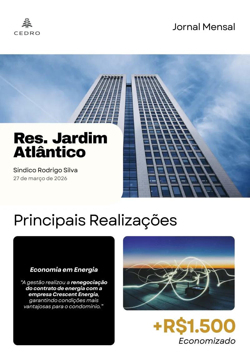 Primeira página do Jornal Mensal do Residencial Jardim Atlântico